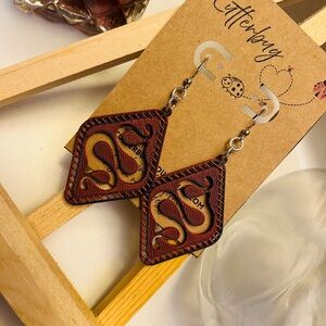 Serpent snake 3D printed dangle earrings!